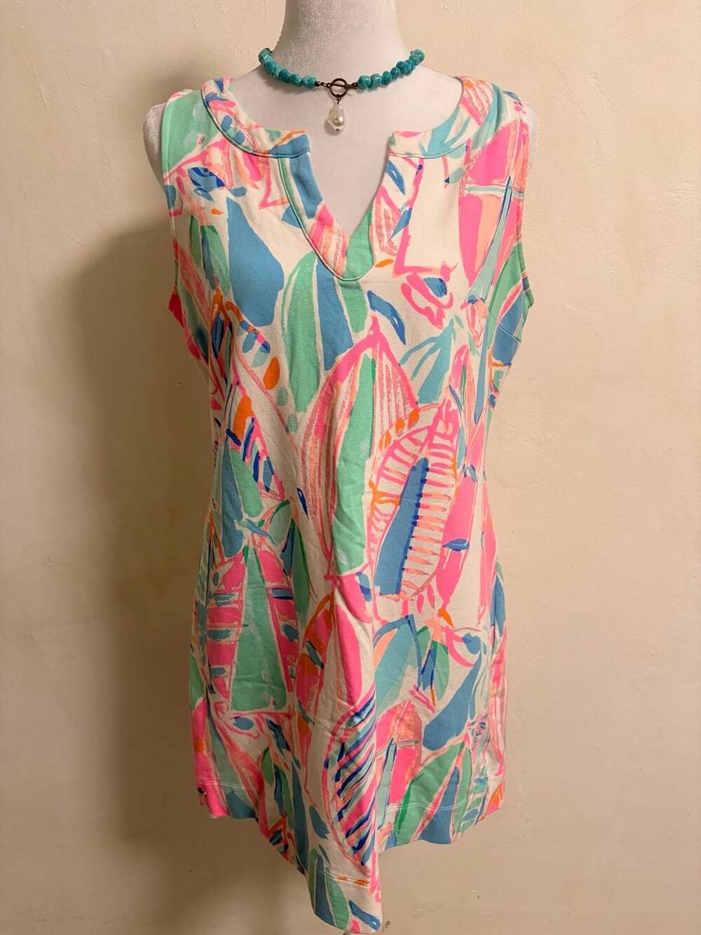Lilly Pulitzer Womens Cover up Dress Vibrant Coastal Resortwear Size M